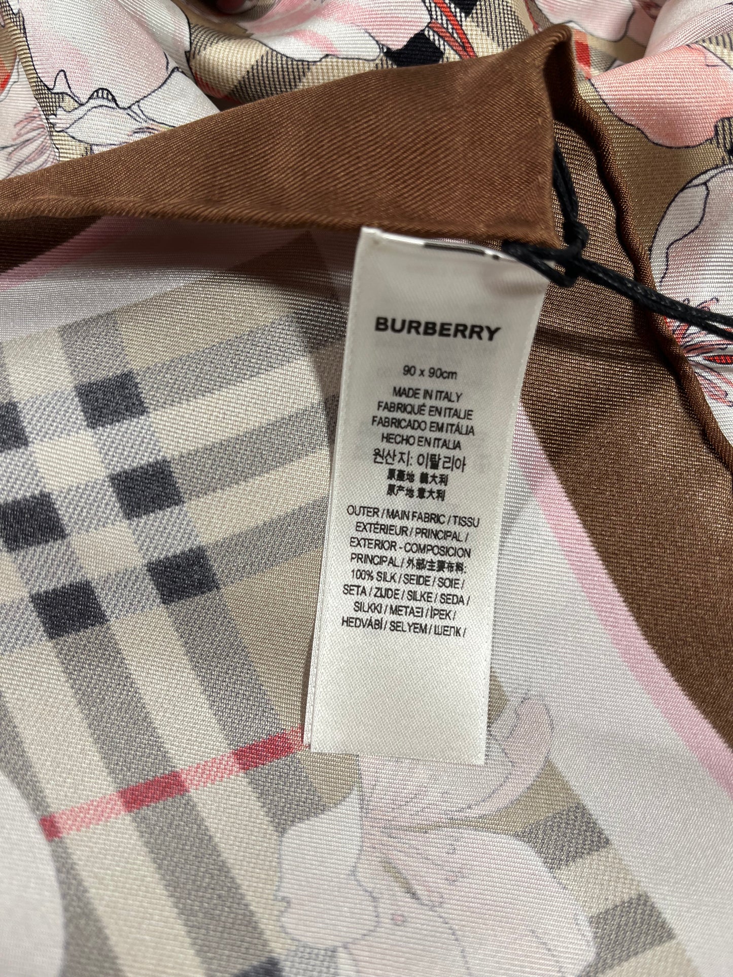 Foulard carré en soie Burberry