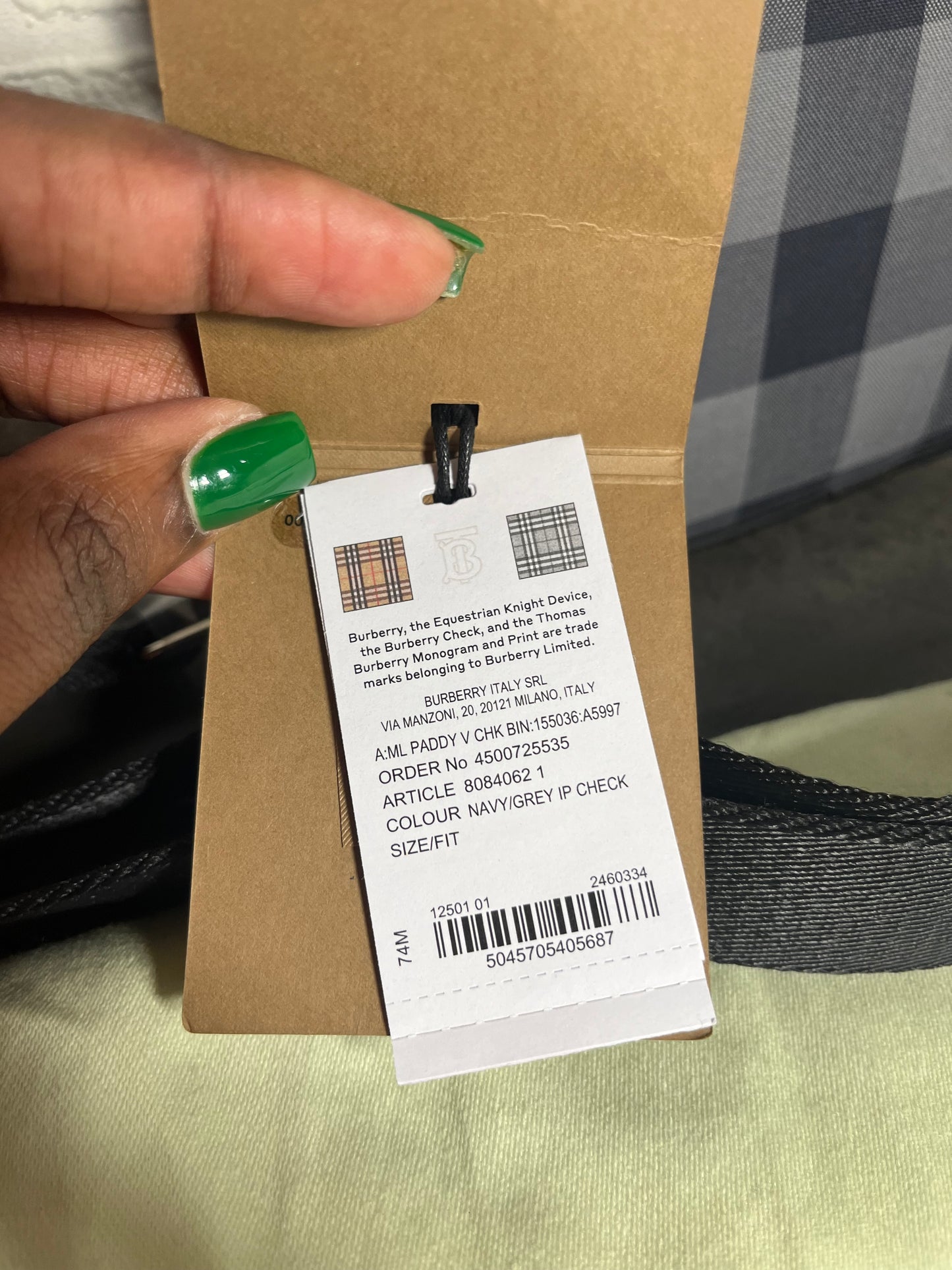 Burberry Vertical Paddy Bag