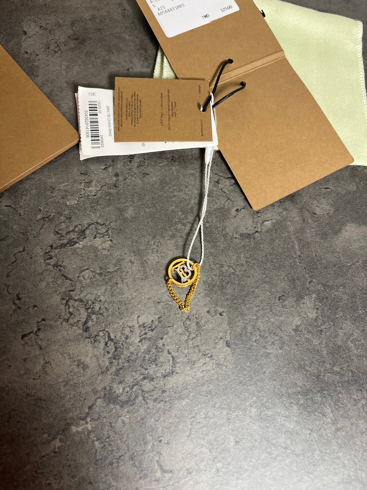 Burberry Gold Monogram Ring