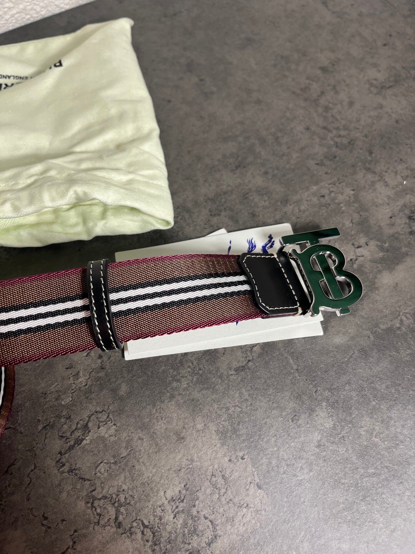 Burberry Striped TB Belt