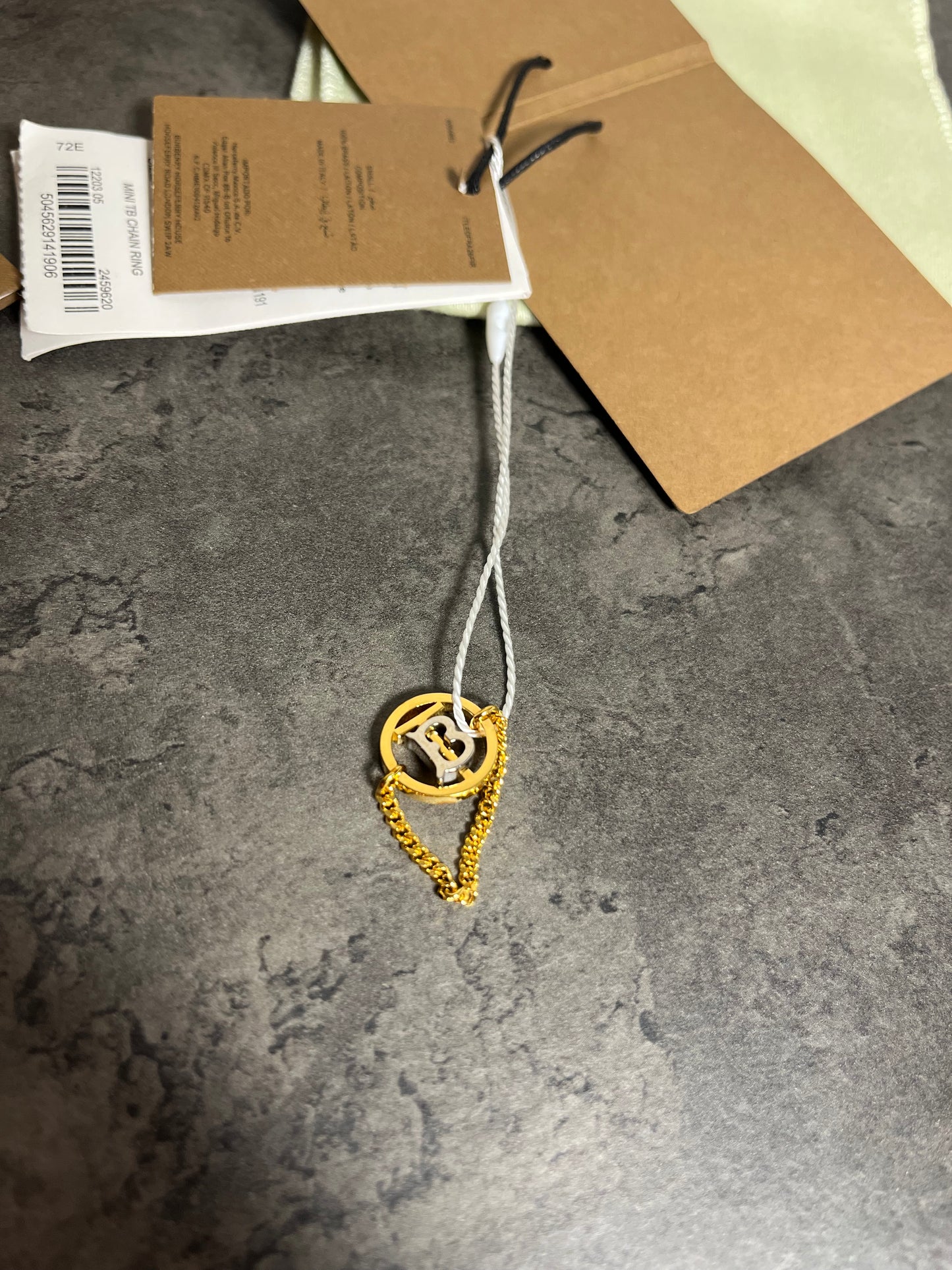 Burberry Gold Monogram Ring