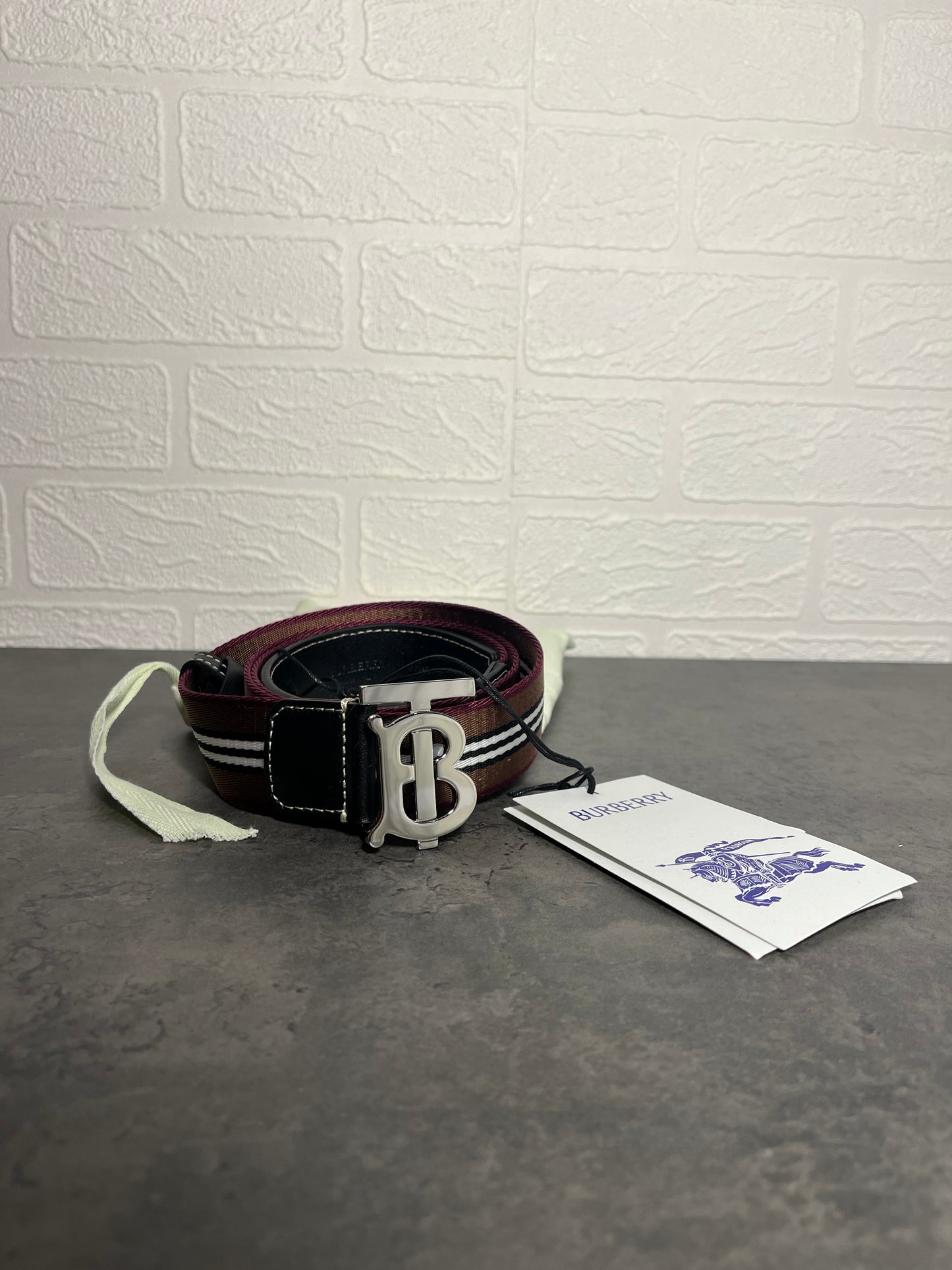 Burberry Striped TB Belt